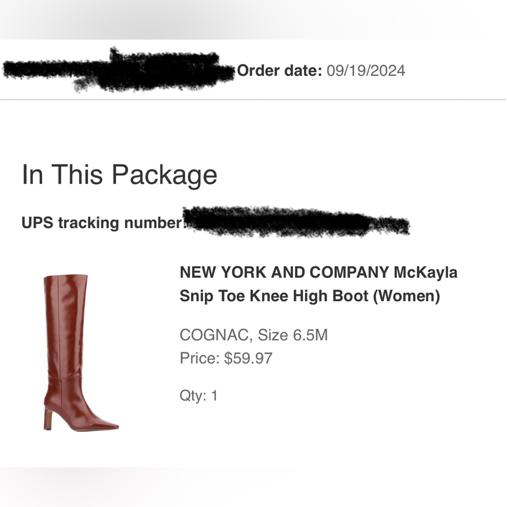 NEW YORK AND COMPANY knee high boot size 6.5 cognac color